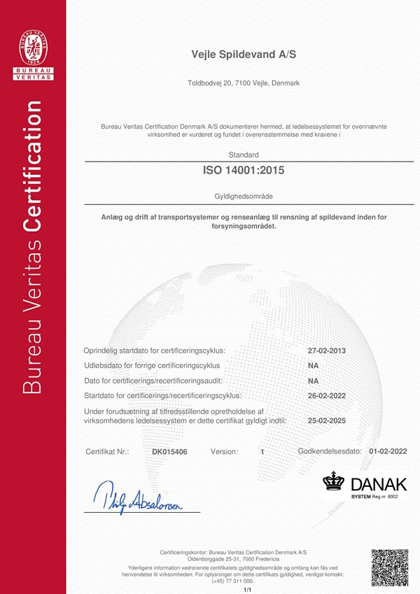 ISO Certifikat For Standard 14001
