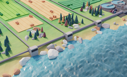 Overløbsbygværker på animationstegning